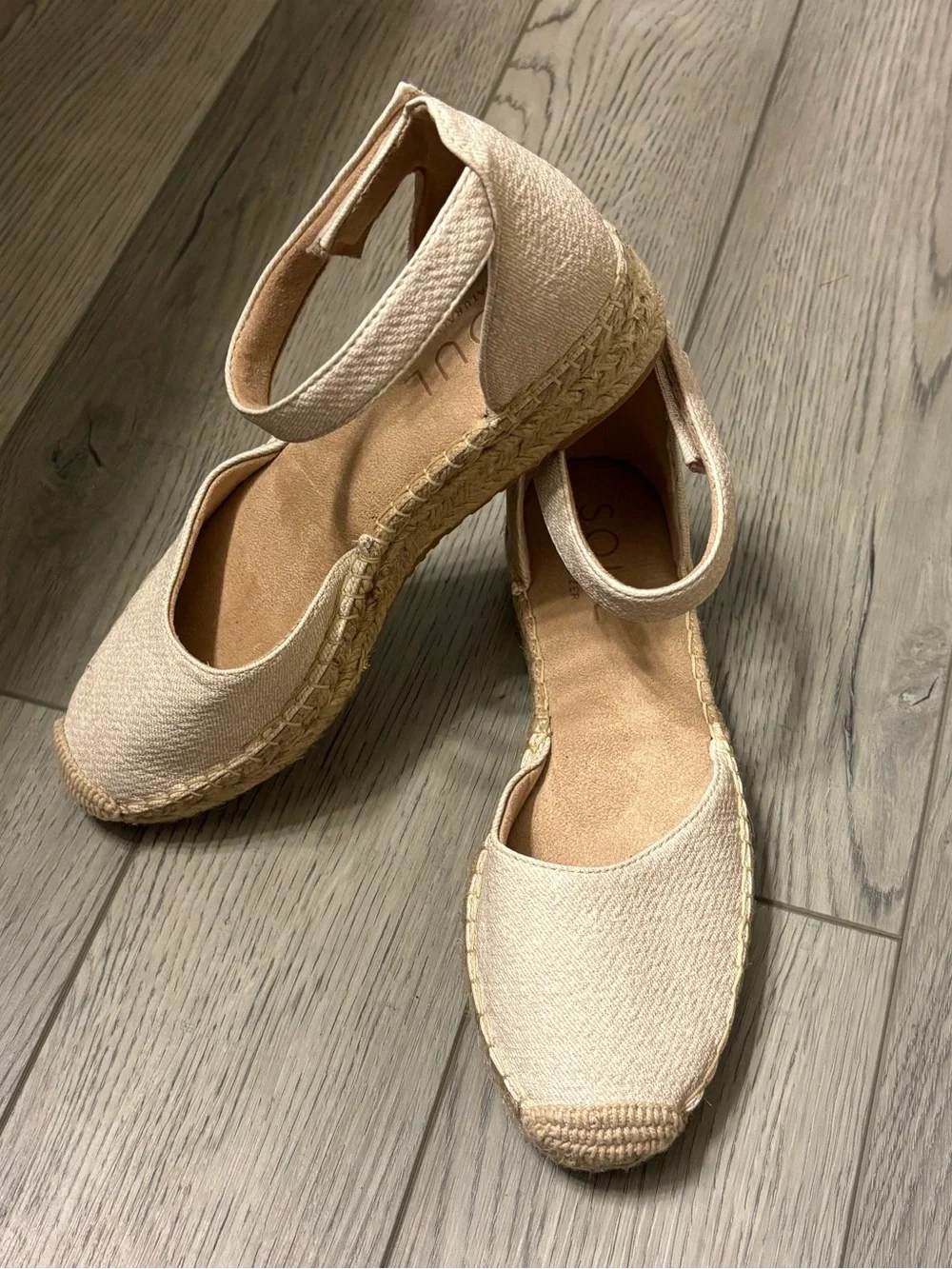 Soul by Naturalizer Cream Espadrille Ankle-Strap Flats
